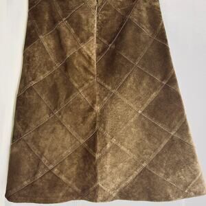 Women's Brown Liz Claiborne Suede Leather Skirt - Size 4P